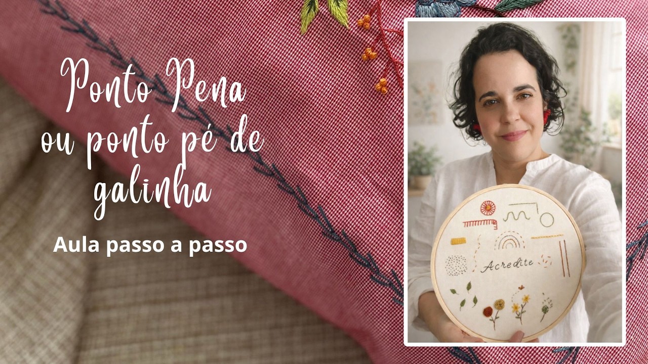 Ponto pena do bordado livre
