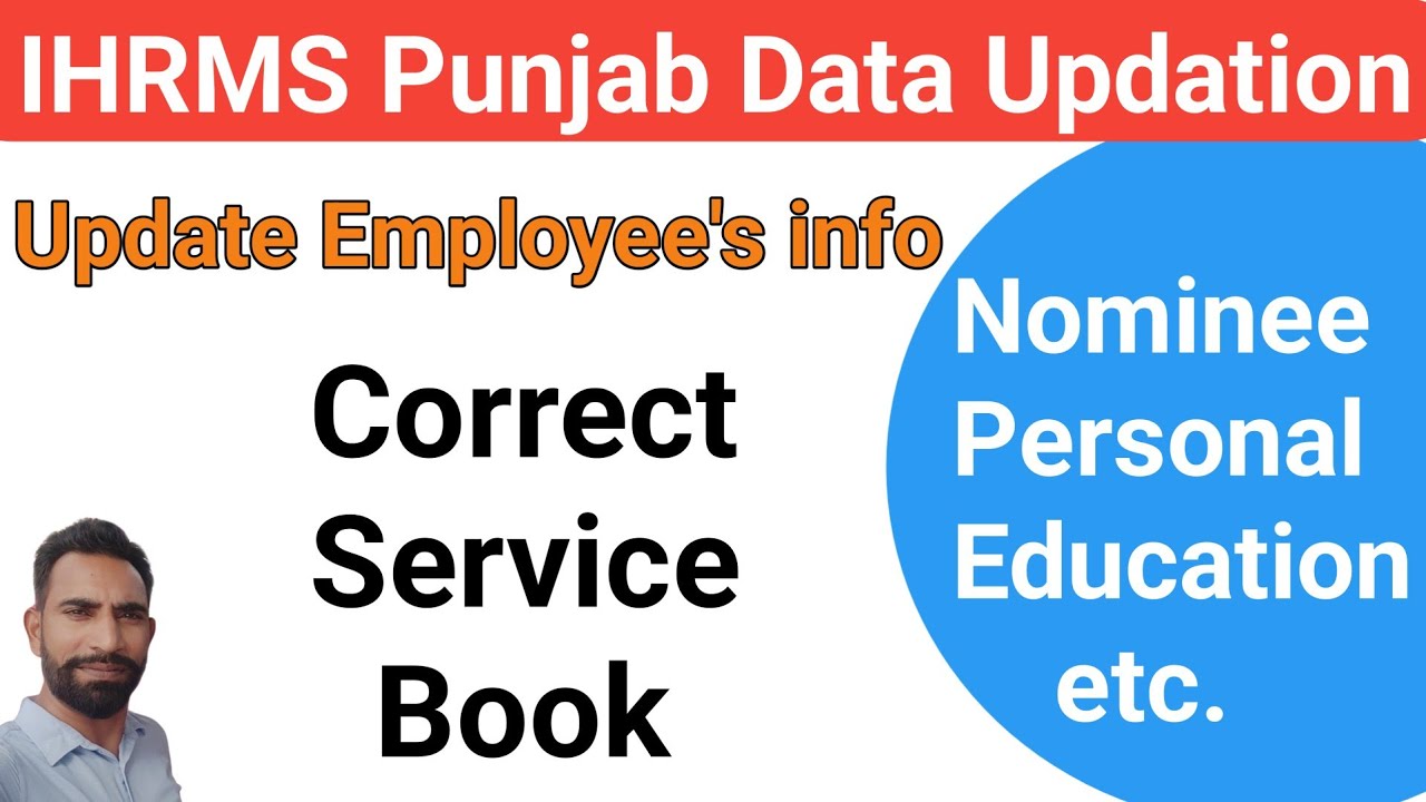 IHRMS Service Book Updation | How to Correct Employee Data on ihrms Punjab