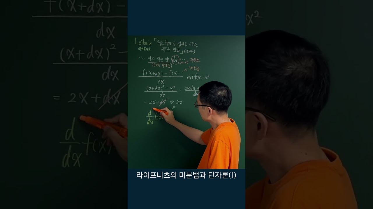 라이프니츠의 미분법과 단자론 (1) #판서 #shorts