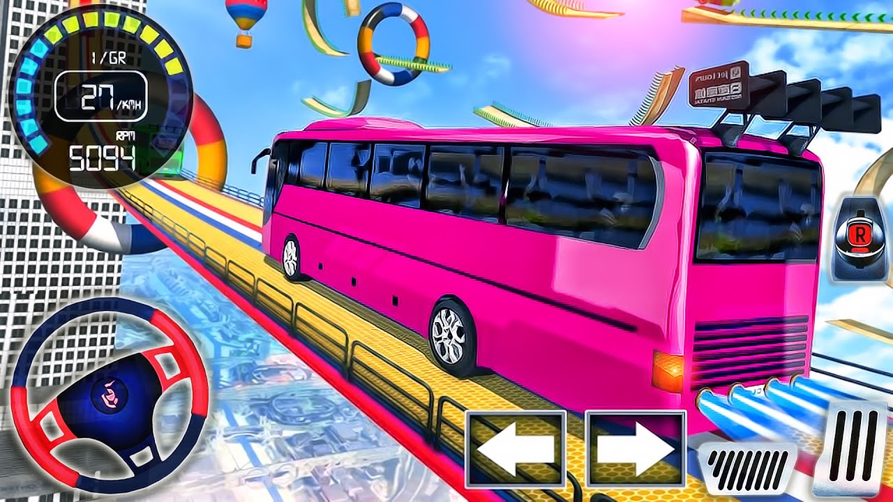 Stunt Driving Bus Simulator - Impossible Mega Ramp Bus Racing - Android GamePlay #5