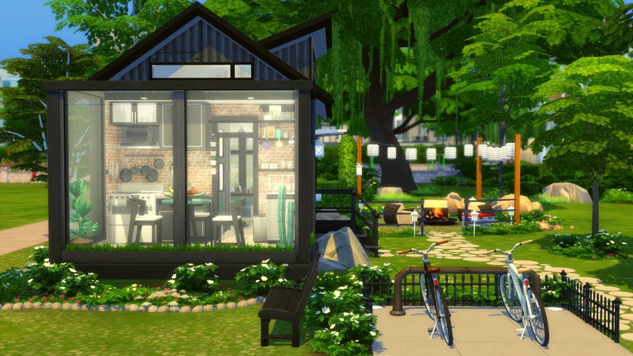 MICRO HOUSE TINY LIVING 🏡 SIMS 4 SPEED BUILD STOP MOTION (NO CC)