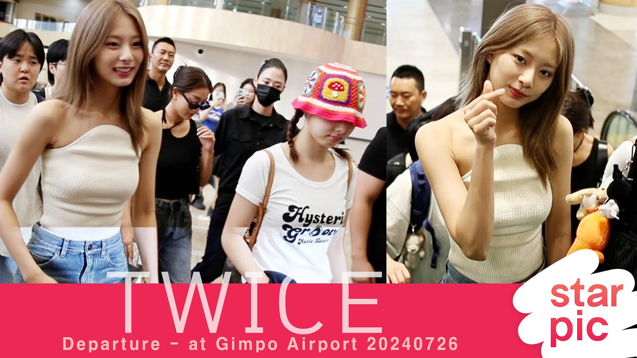 트와이스 쯔위-나연-지효 '굿모닝 천사!' [STARPIC] / TWICE Departure - at Gimpo Airport 20240726