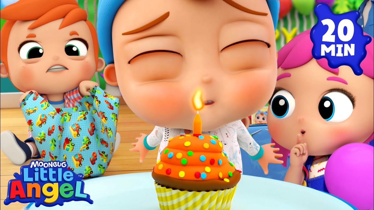 Make A Wish (Birthday Song) 🎂 Little Angel + More Nursery Rhymes & Kids Songs | Bingo and Baby John