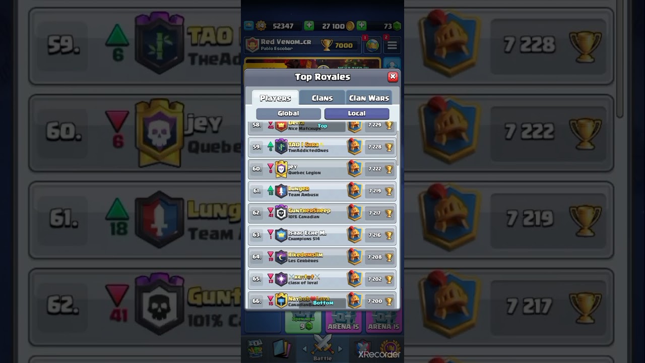 I finally hit 7000 trophies and im top 200 in Canada!!! 🥳
