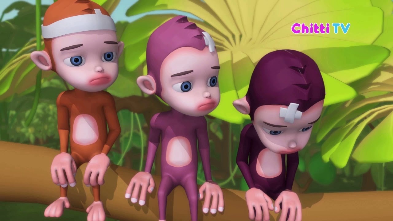 Five Little Monkeys Jumping On The Bed | Nursery rhymes | - The Naughty Monkeys  | خمسة قرود صغيرة