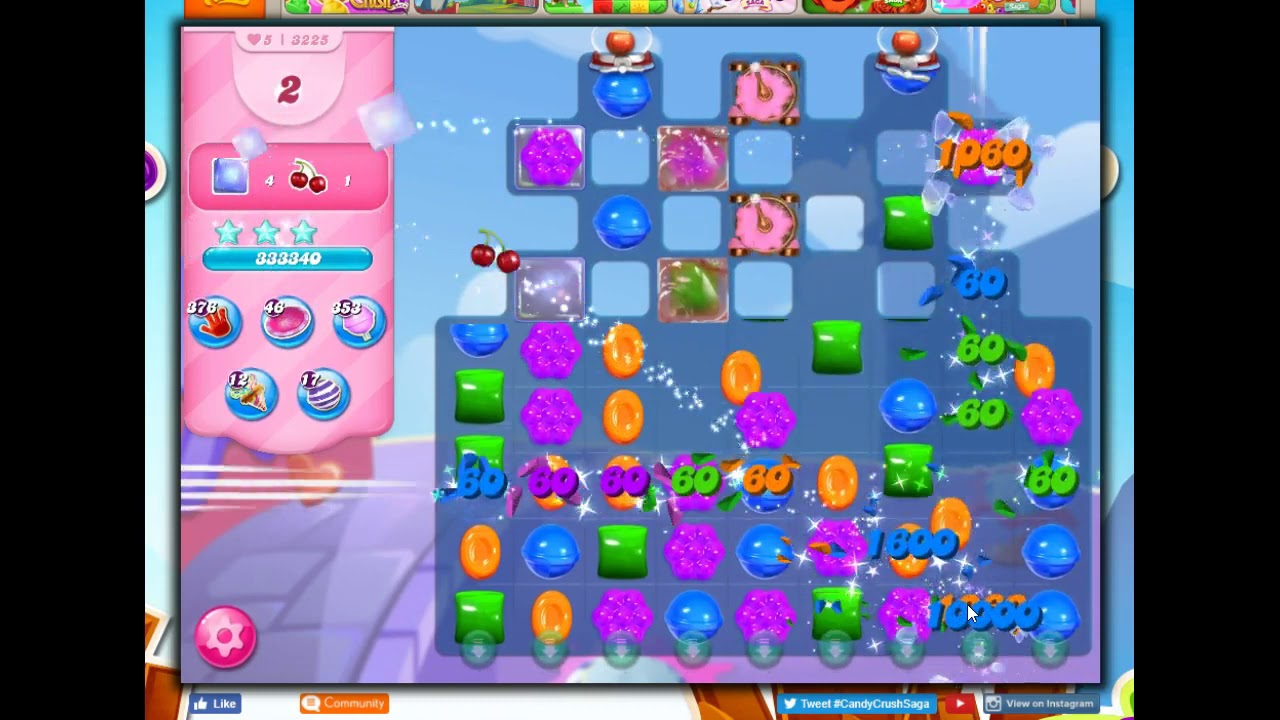 Candy Crush Level 3225 Talkthrough, 22 Moves 0 Boosters