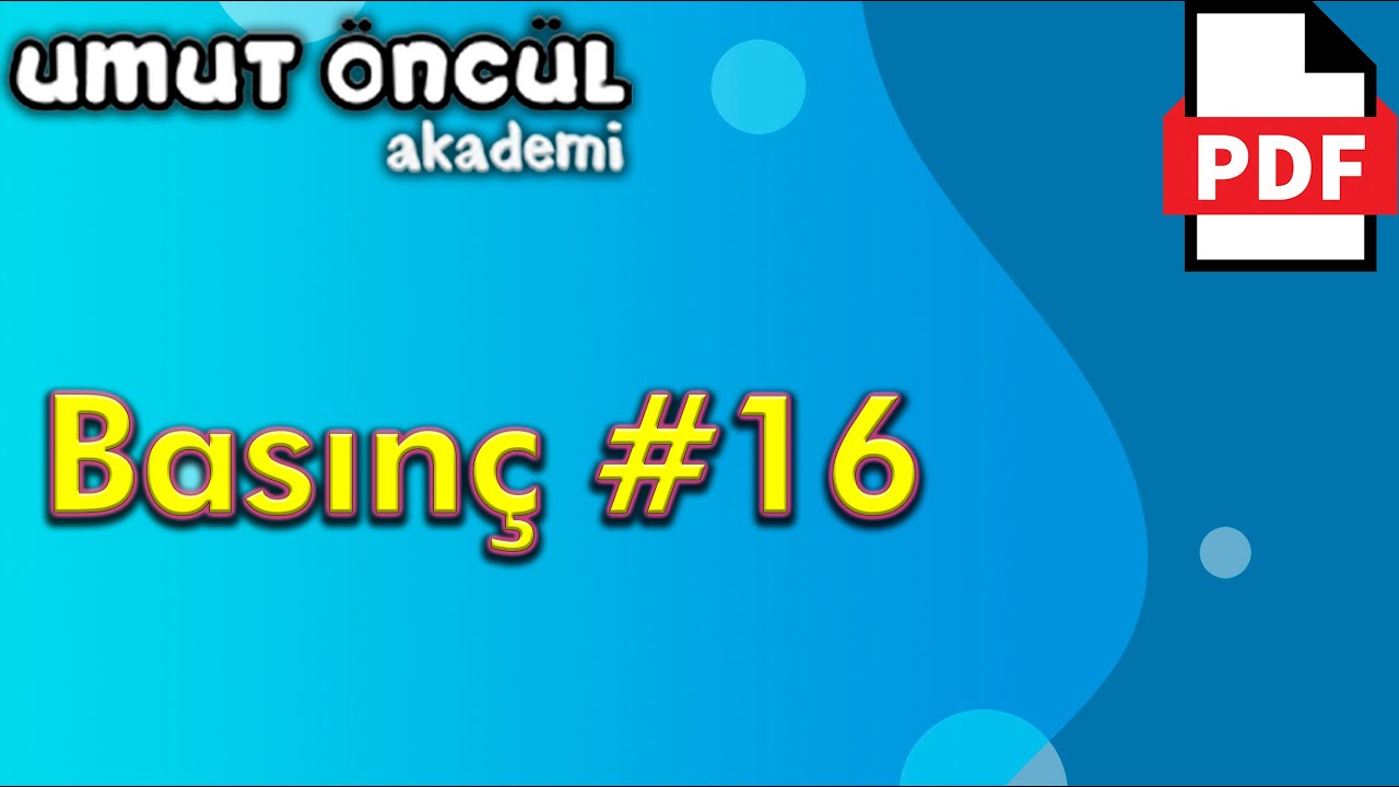 Basınç #16 | Gaz Basıncı | Soru Çözümü | +PDF