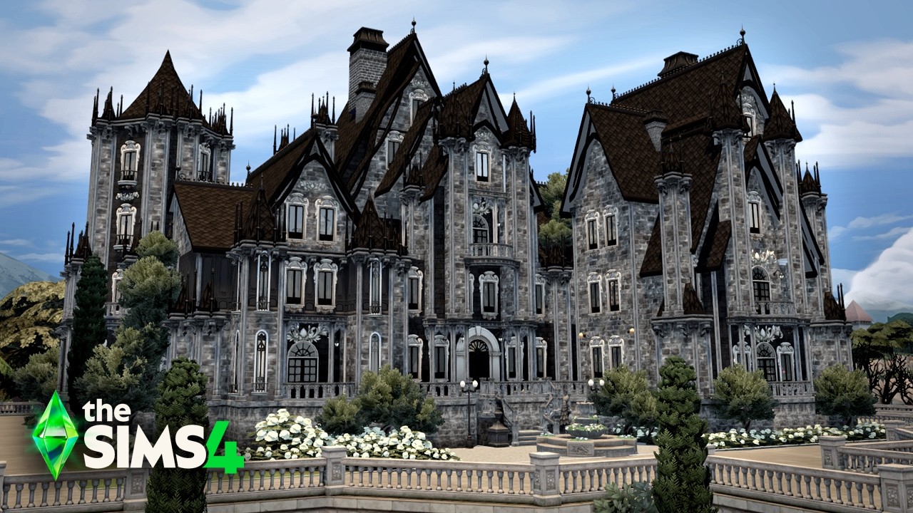 Gotycki Ślubny Zamek... ALE NA LUKSUSOWO! The Sims 4 Budowa 🩵 SKY 🩵