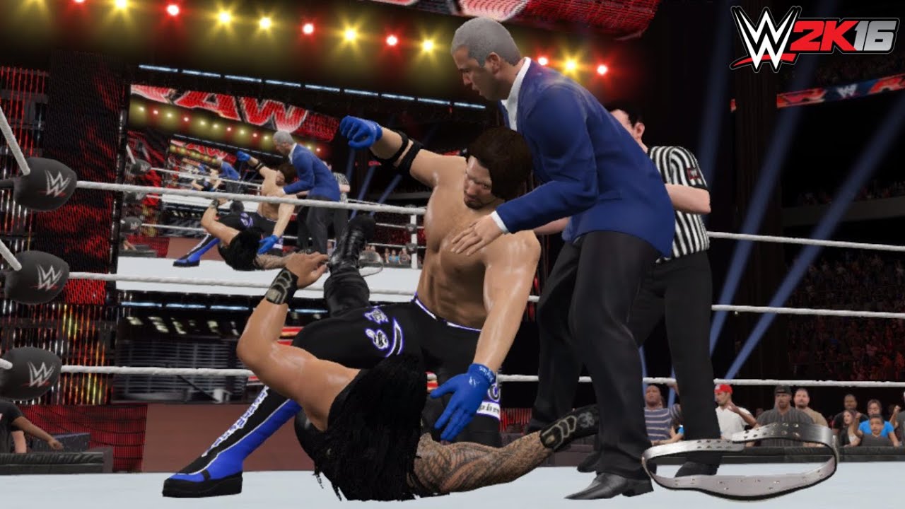WWE 2K16-2K15: AJ Styles gets retribution by attacking Roman Reigns RAW 05/09/2016 (Custom Scenario)