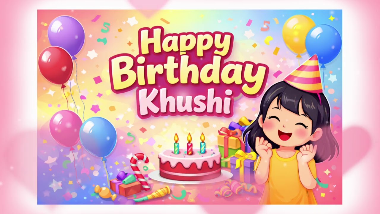 Happy Birthday Khushi 🎉 | Khushi Birthday Song | Personalized Name Birthday Song 