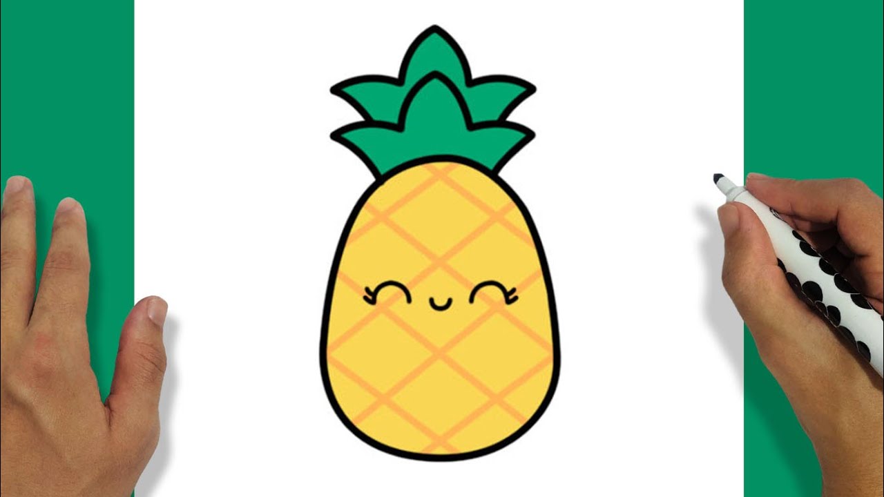 COMO DESENHAR UM ABACAXI KAWAII