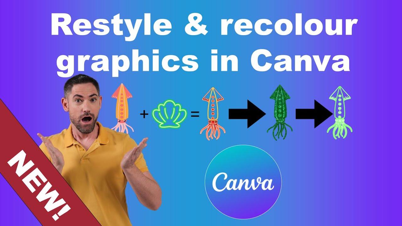 Restyle or recolour a graphic in Canva with AI - New in 2025