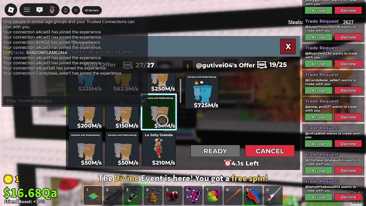 sab live trading user: Shadowflame2466 (js lost a rb drag blood la casa and a base drag