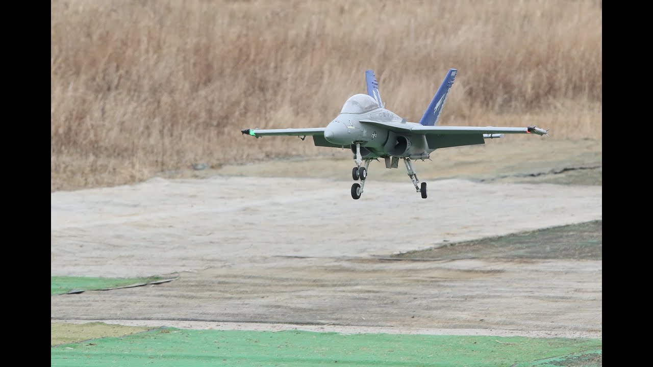 FMS F18  80mm EDF JET Landing (2023.12.09)