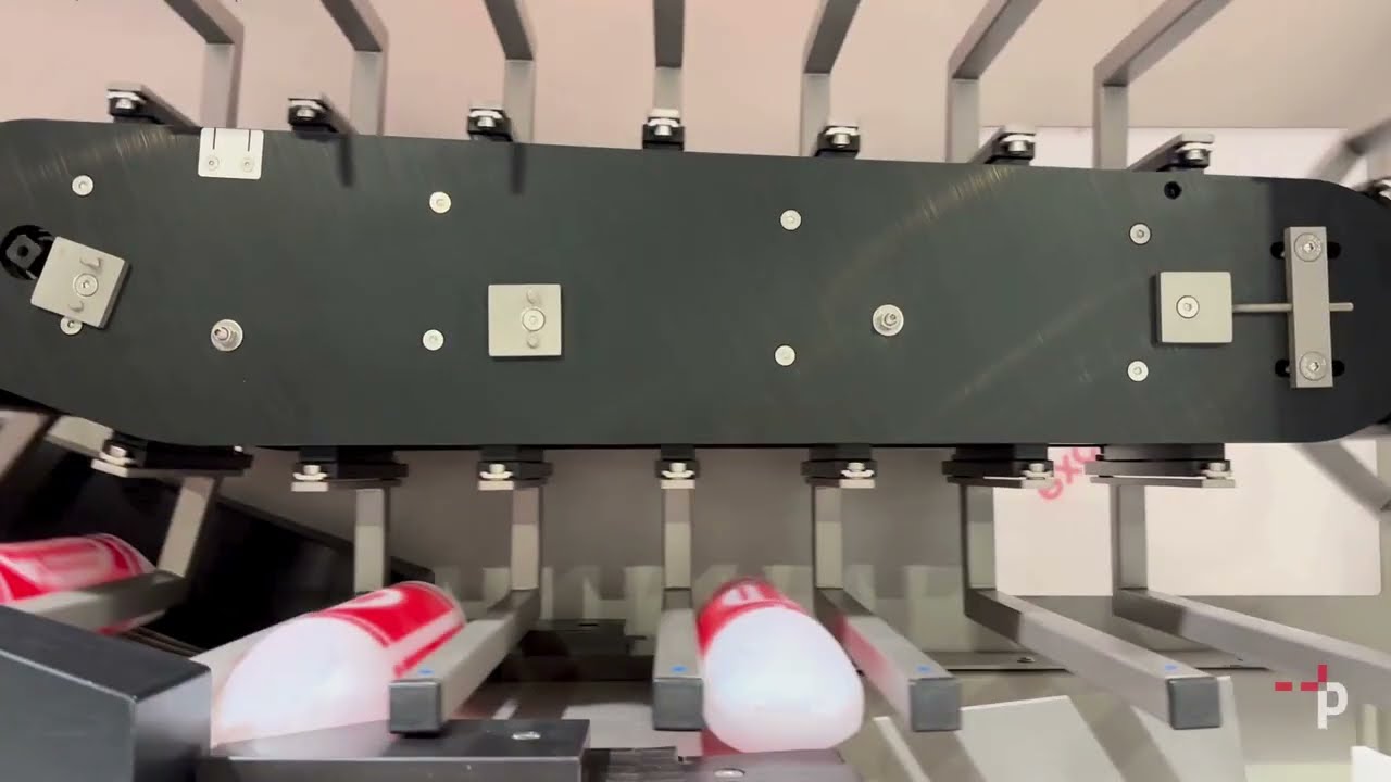 Mechanical bottle positioner for unstable bottles with pucks - InLine PRG100