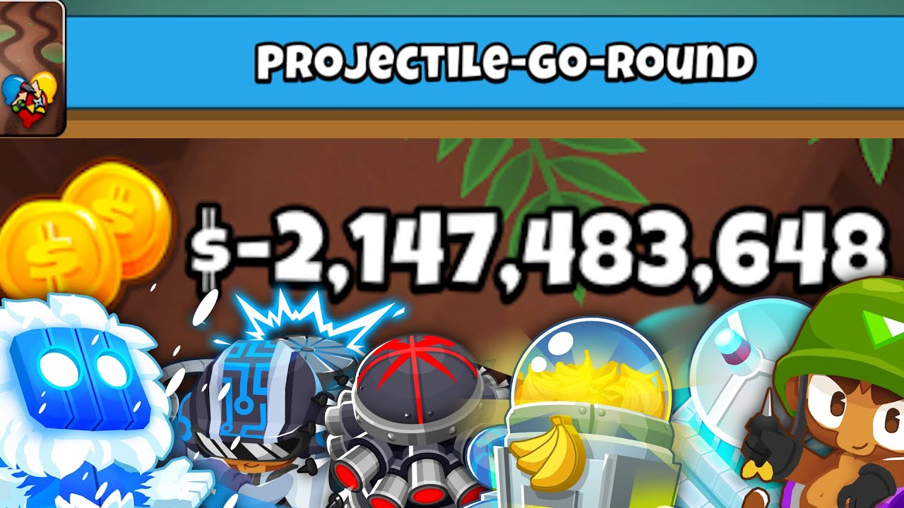 Bloons TD 6: Integer limit / infinite cash in Projectile-Go-Round quest in 2 rounds!