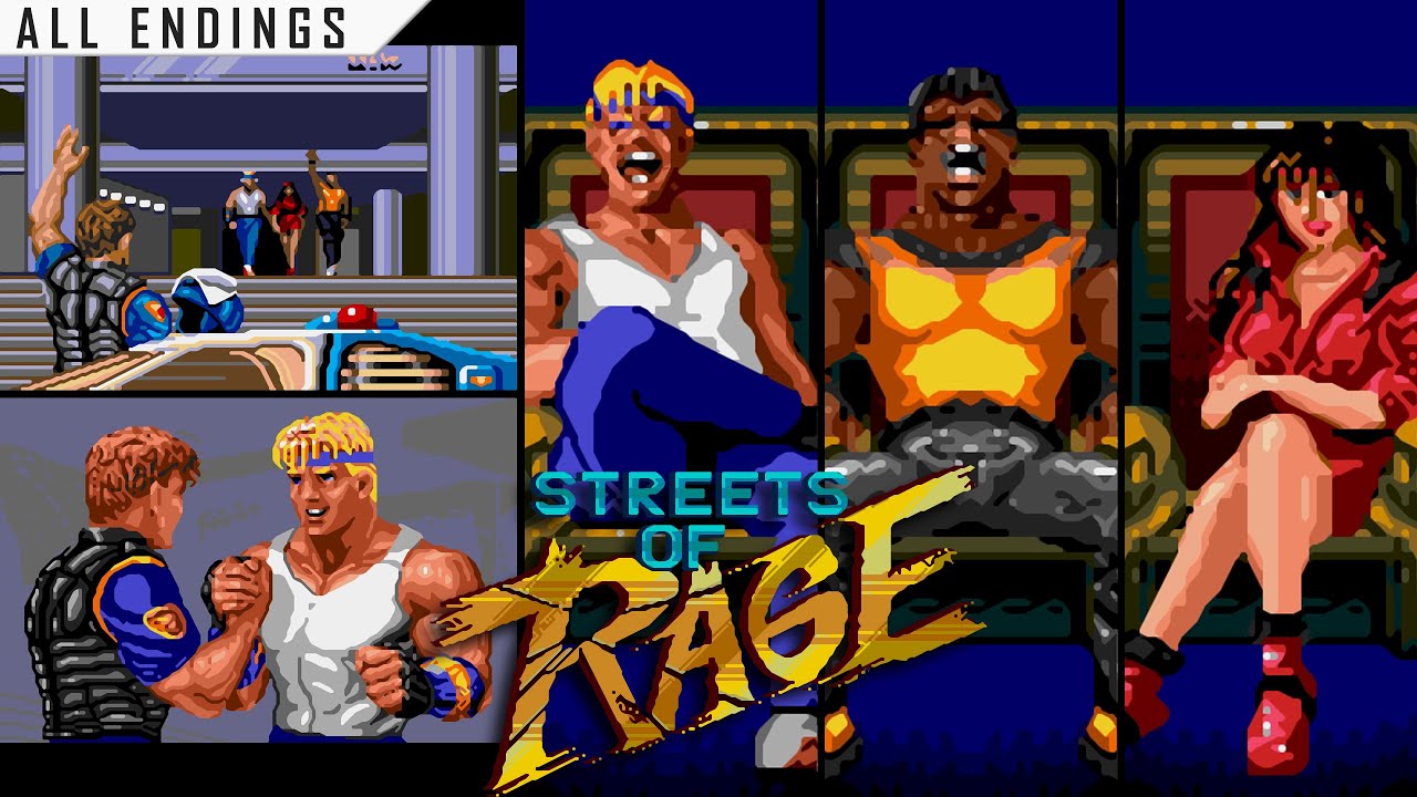 Streets of Rage | Sega CD | All Endings [Upscaled to 4K using xBRz]
