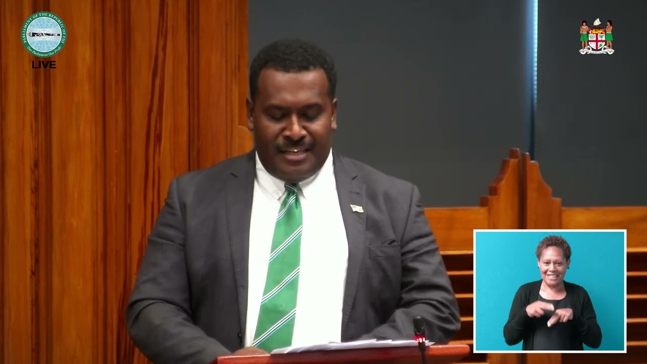 Fiji’s Asst. Youth & Sports Minister Aliki Bia responds to His Excellency’s Address in Parliament.