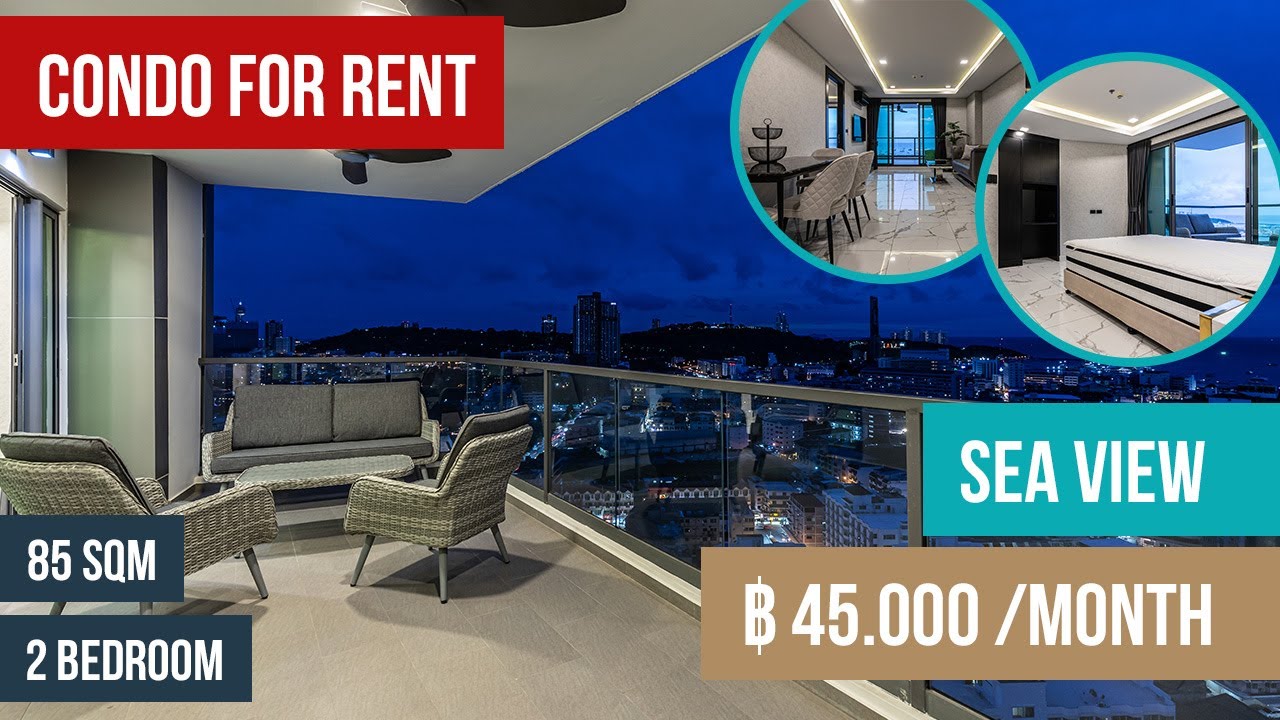📢 Arcadia Millennium Tower | Central Pattaya | For Rent | 85 sqm | 27th floor | Sea View | Thailand