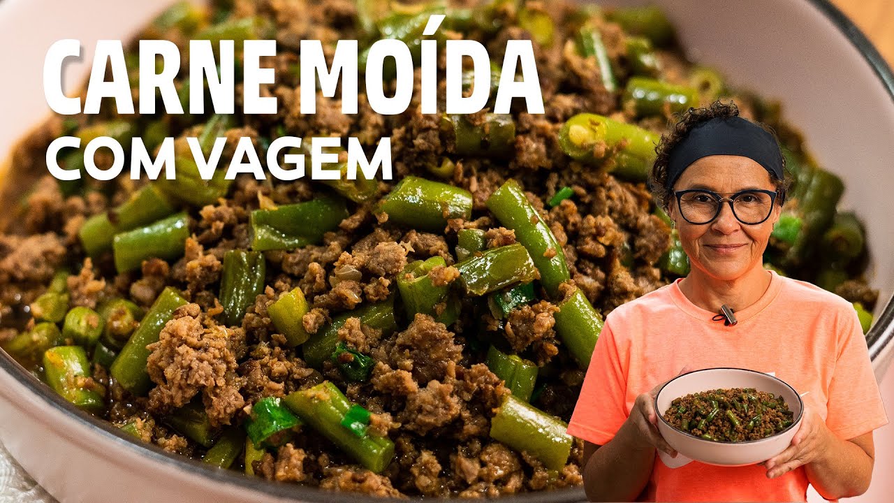 RECEITAS DO DIA A DIA - CARNE MOÍDA COM VAGEM. Além de fácil é super nutritiva.