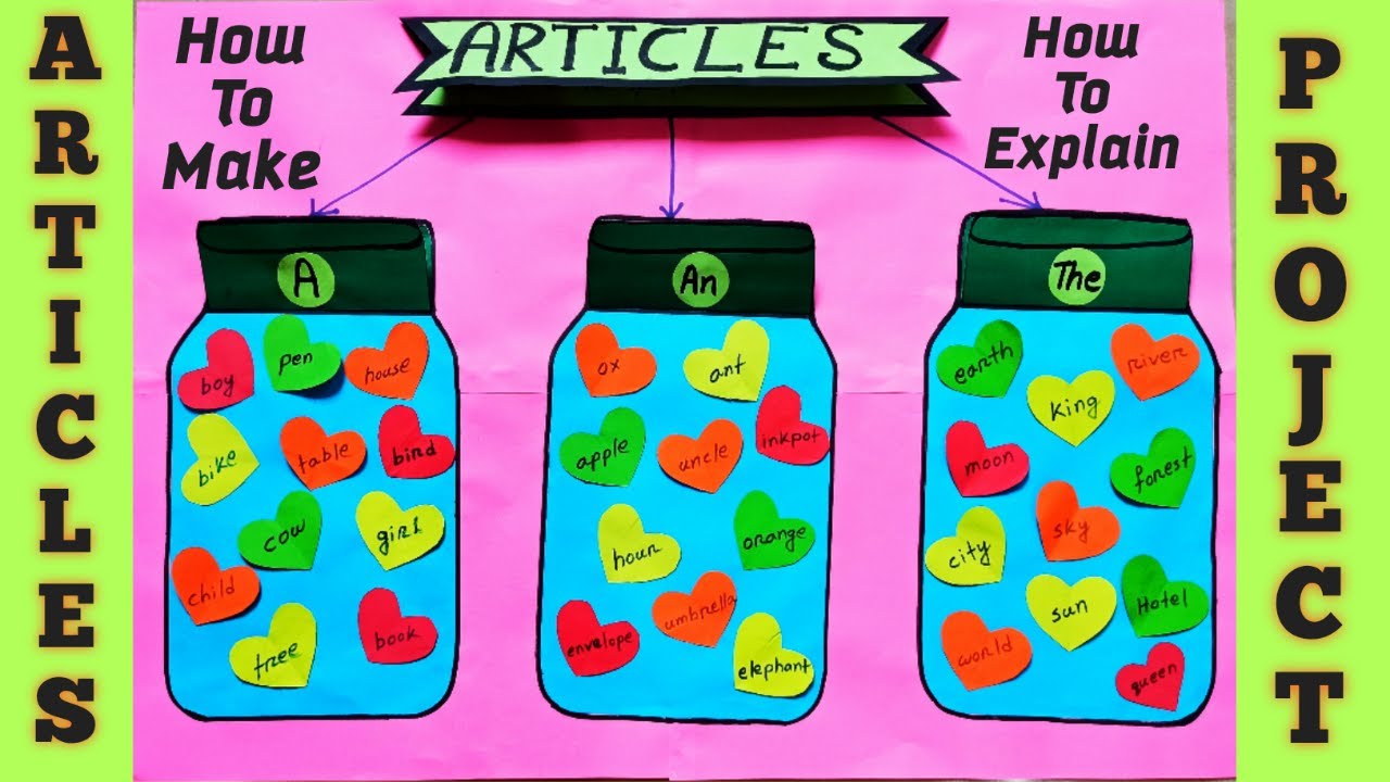 Articles TLM | How To Make Articles Project Or TLM | Easy English Grammar Project Idea |