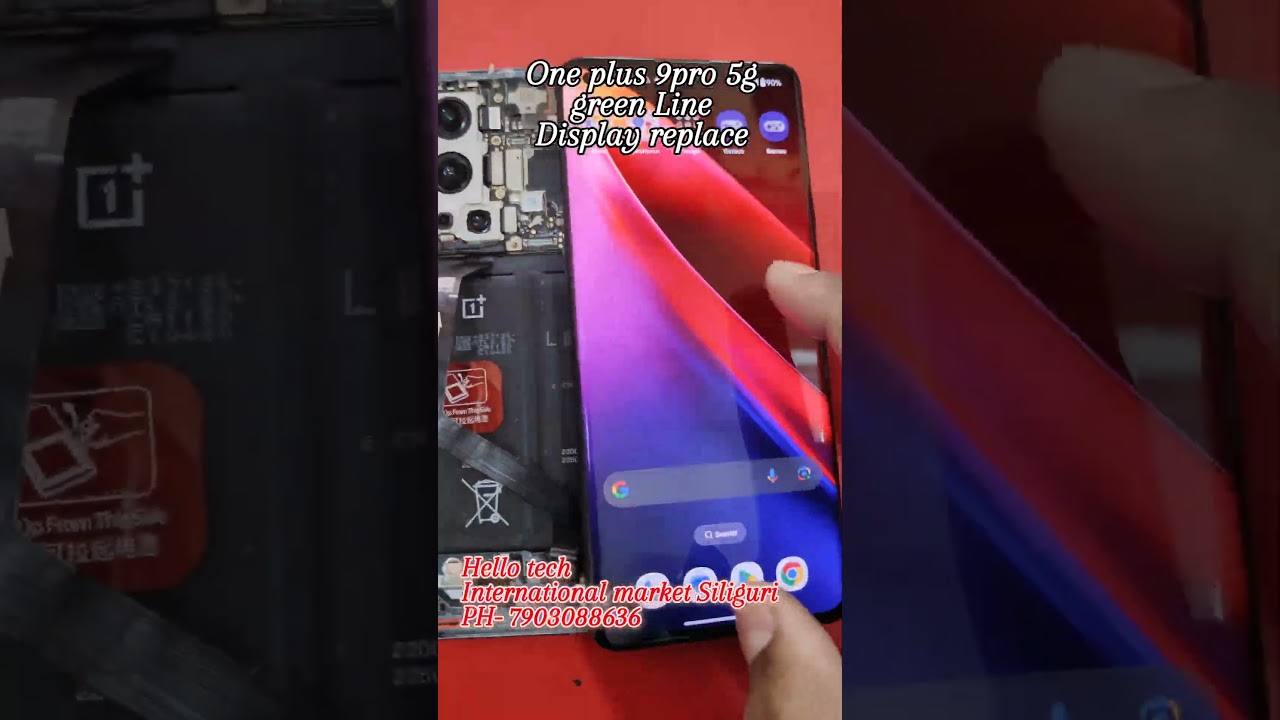 One plus 9 pro display green line...  Problem pix Display replace #oneplusone  #hellotech #siliguri