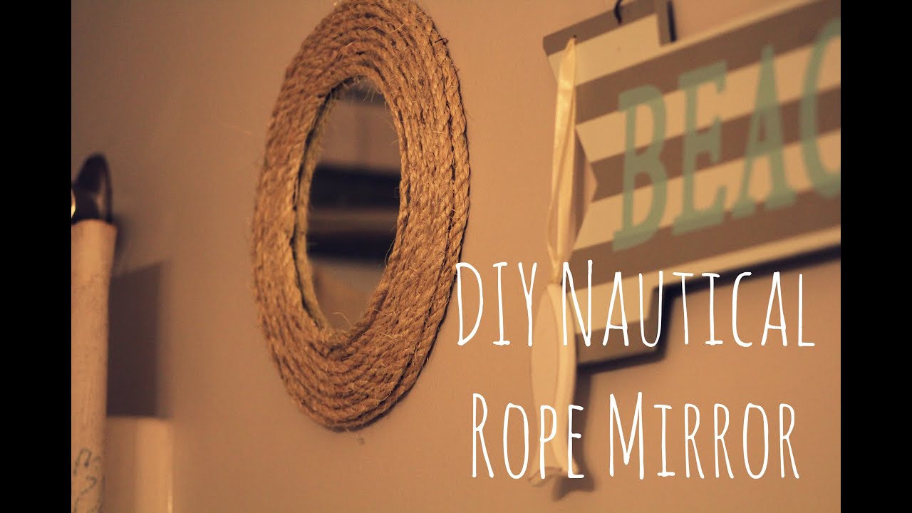 Nautical Rope Mirror frame: DIY rope project easy and inexpensive!