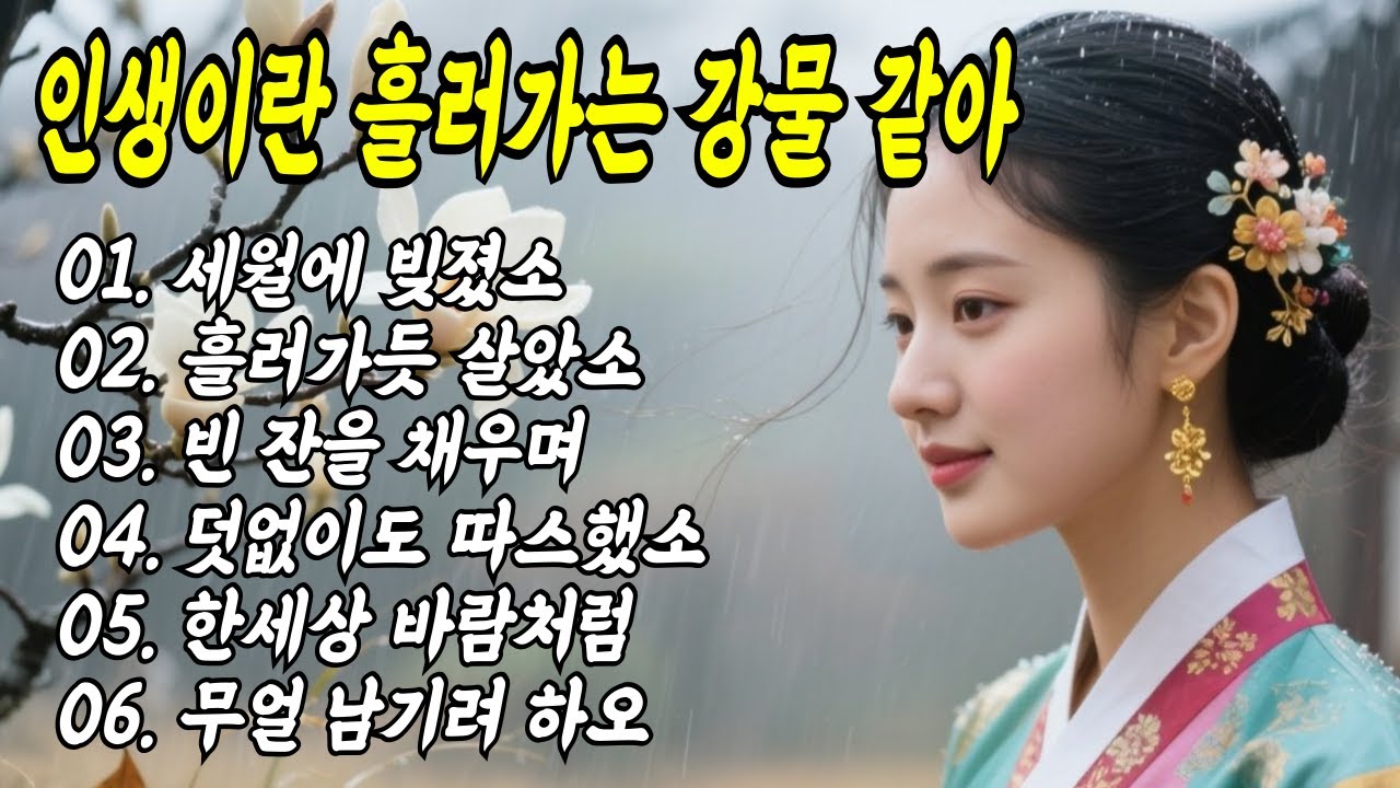 마음이 젖어가는 밤 | 인생을 흘려보내며 듣는 국악 트로트 명곡 모음 #국악트로트 #Kpop #7080