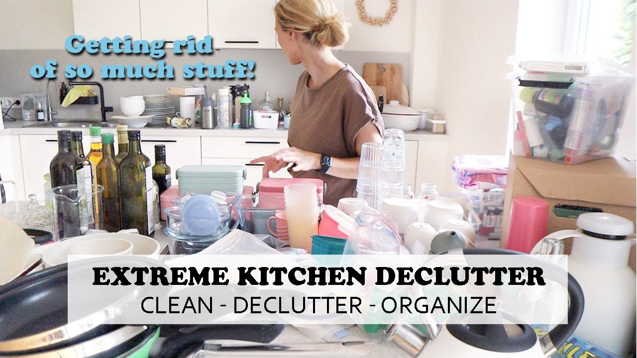 EXTREME KITCHEN DECLUTTER // clean and organize with me // getting rid of so much stuff!