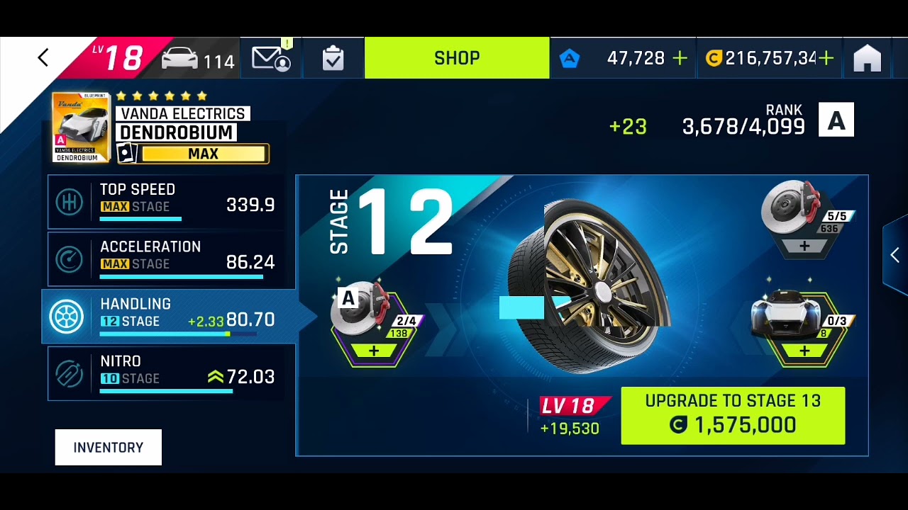 Asphalt 9 - Maxing my Vanda Electrics Dendrobium