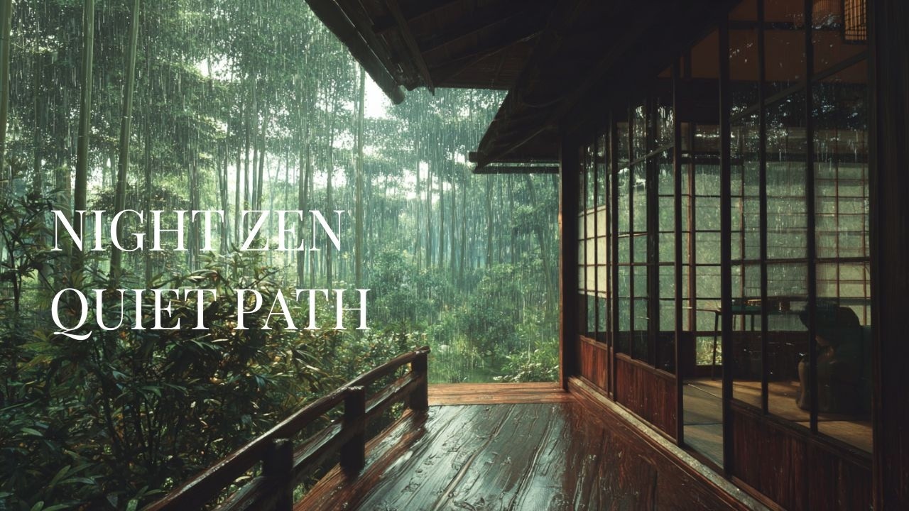 Night Zen Rain Temple Ambience | Deep Focus Japanese Ambient (20min)