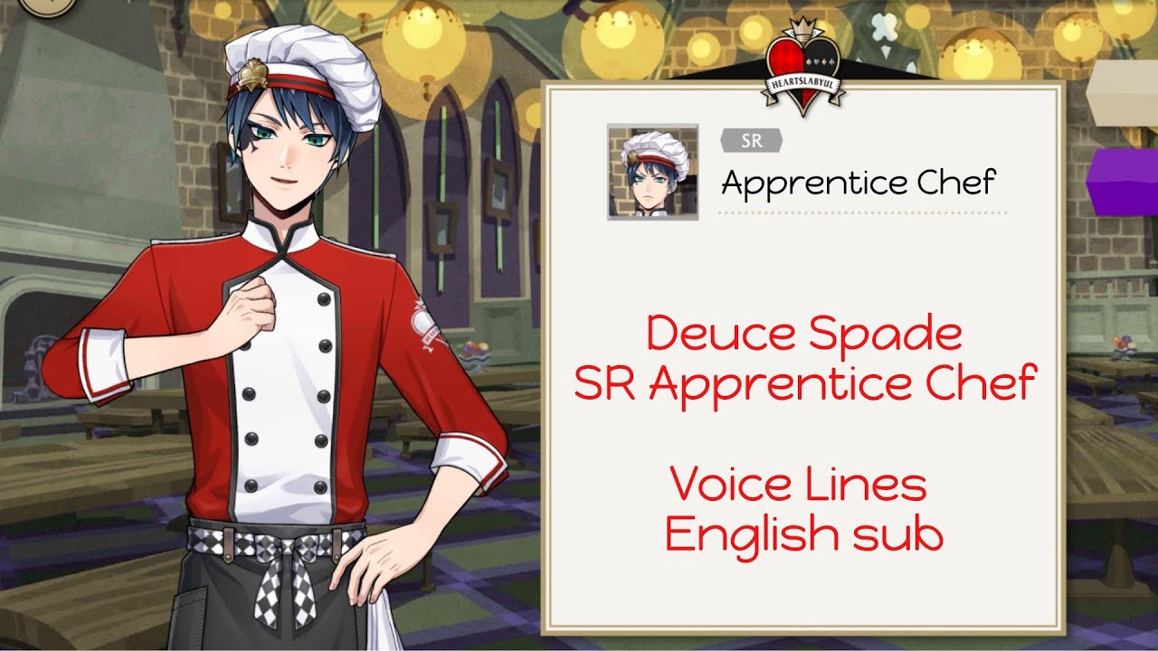Deuce Spade - SR Apprentice Chef - Voice Lines - Disney Twisted Wonderland - English SUB