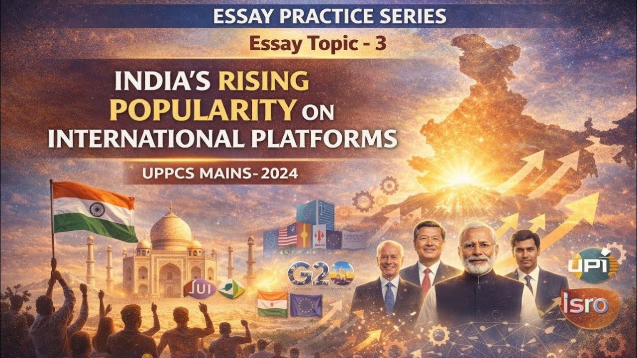 ESSAY UPPCS(MAINS)-2024| Rising India’s Popularity in International Platforms #uppcsmains #essay