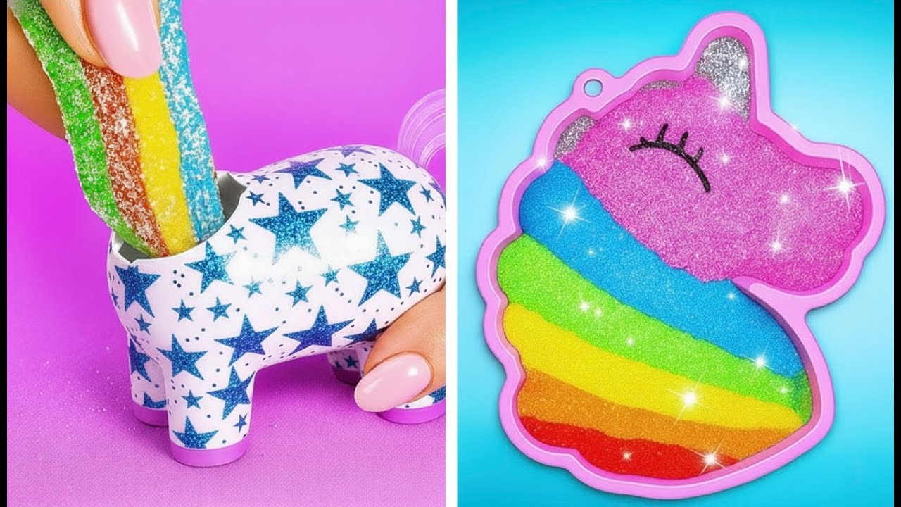 Гигантский радужный слайм-единорог! 🦄🧪 Супер тянущийся ✨