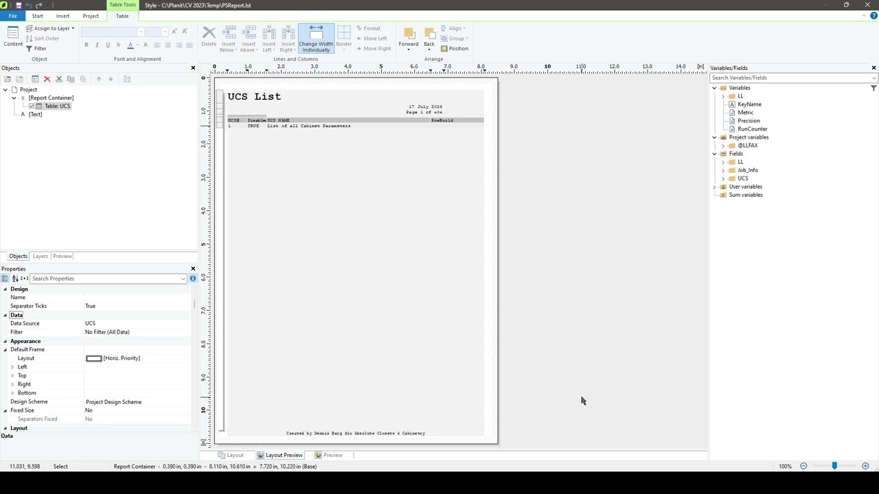 Cabinet Vision Report Design - Why you should use UnitFromSCM() to define sizes in your reports!