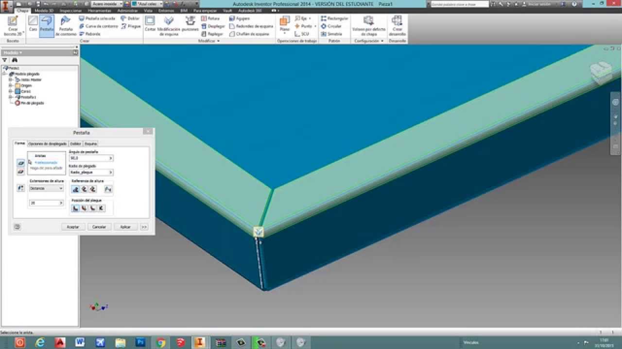 TUTORIAL  INVENTOR CHAPAS  DOBLEZ  DE LAMINAS