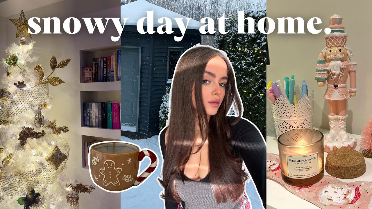 SNOWY DAY AT HOME ❄️: being productive, studying and decorating  | VLOGMAS DAY 8