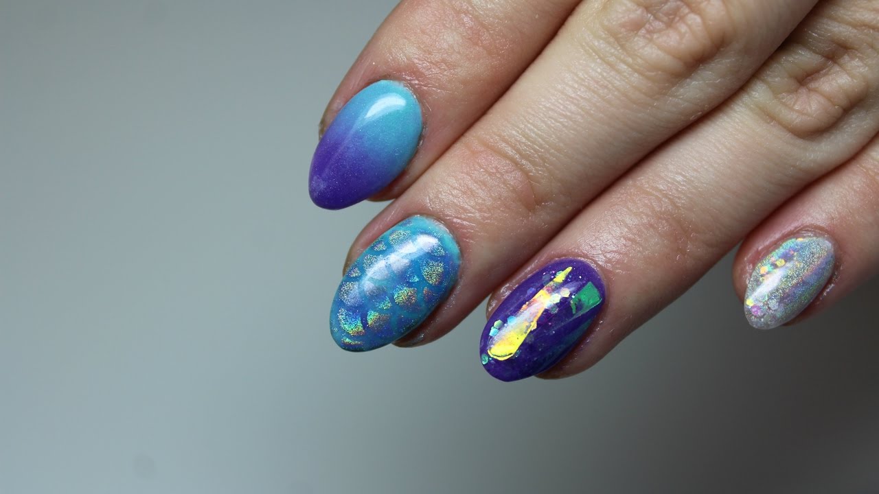 Mermaid Dip Powder Nails / Ongles Sir&egrave;ne R&eacute;sine et Poudre