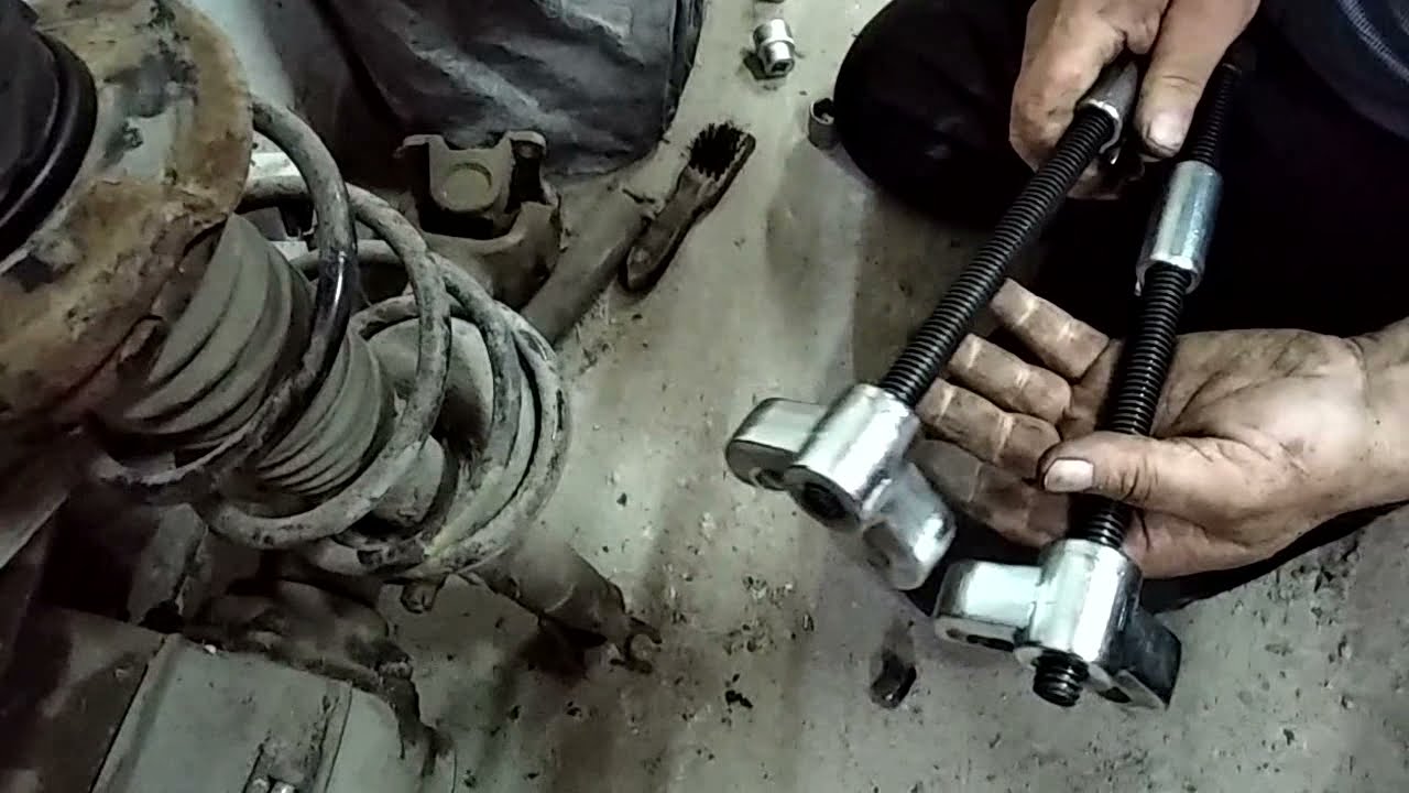 Zciągacz spreżyn kolumny McPhersona - Tools NEO, wymiana poduszki, łożyska (oraz spężyny). Focus Mk1