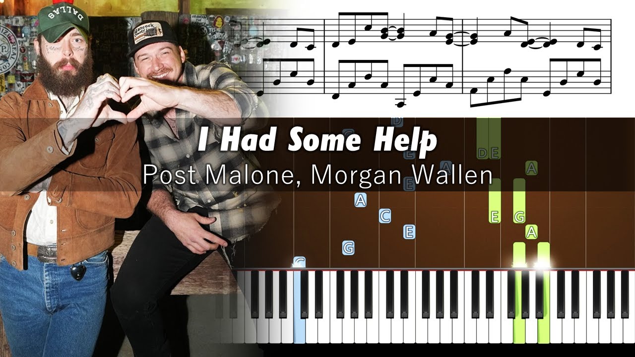 Post Malone - I Had Some Help (feat. Morgan Wallen) - Piano Tutorial with Sheet Music
