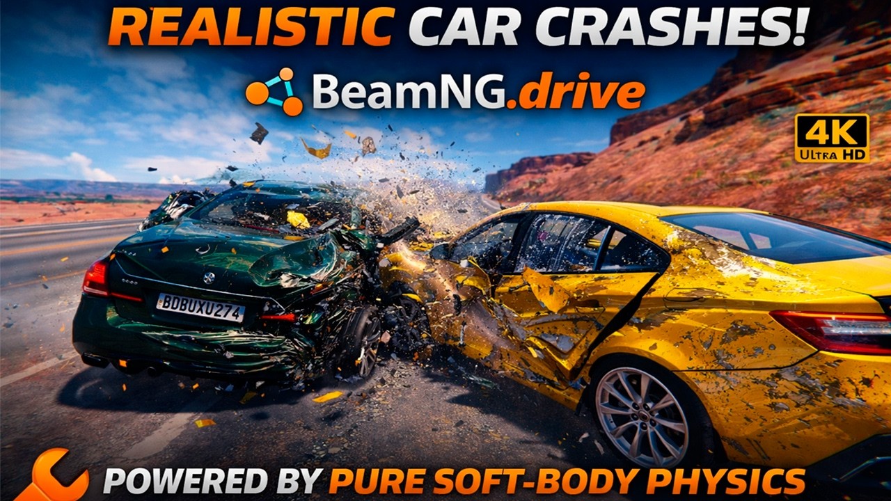Realistic High-Speed Car Crashes in BeamNG drive #1 | Crashing video #beamngdrive #crash