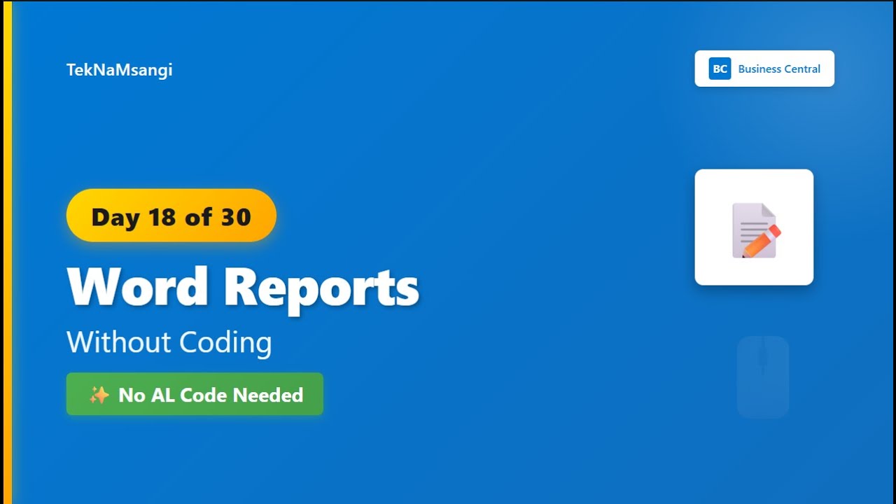 Создание отчетов Word без кодирования в Business Central