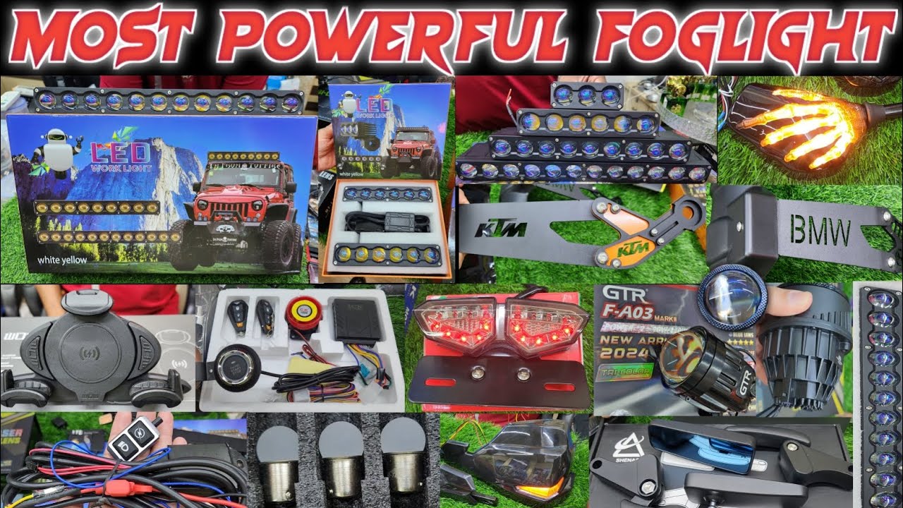 Most Powerful Foglight 🤯✨️ Car & Bike Foglights | Brand New Led Lights #foglights #topbikes #hjg
