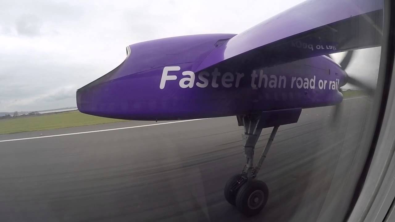 Flybe dash 8 Q400 Belfast city to liverpool *landing*
