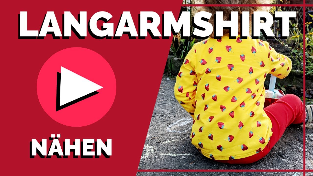 Kinder Langarmshirt nähen - mit Rundhalsausschnitt