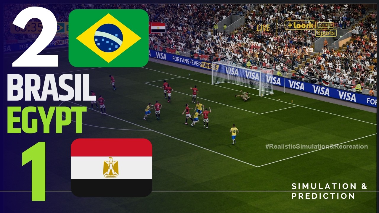 ⚽ BRASIL 2-1 EGYPT Highlights  | Friendly Football Match Pre-World Cup 2026 (Simulation/Recreation)