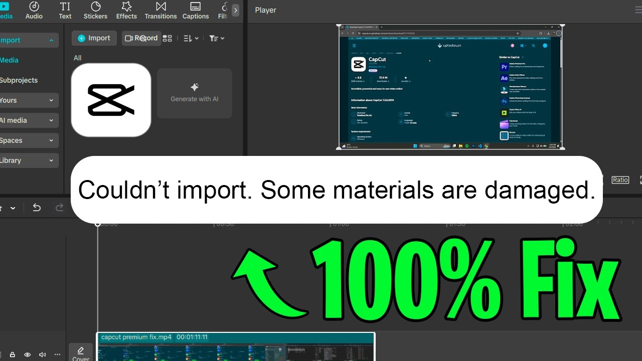 How to fix Couldn't Import Some materials are damaged in Capcut 2026