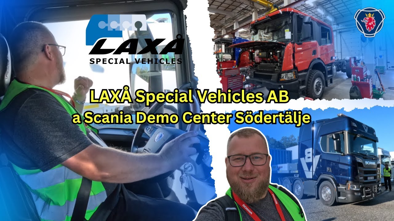 Exkurze ve Švédské Továrně Scania Laxå Special Vehicles AB a v Scania democentru Södertälje.