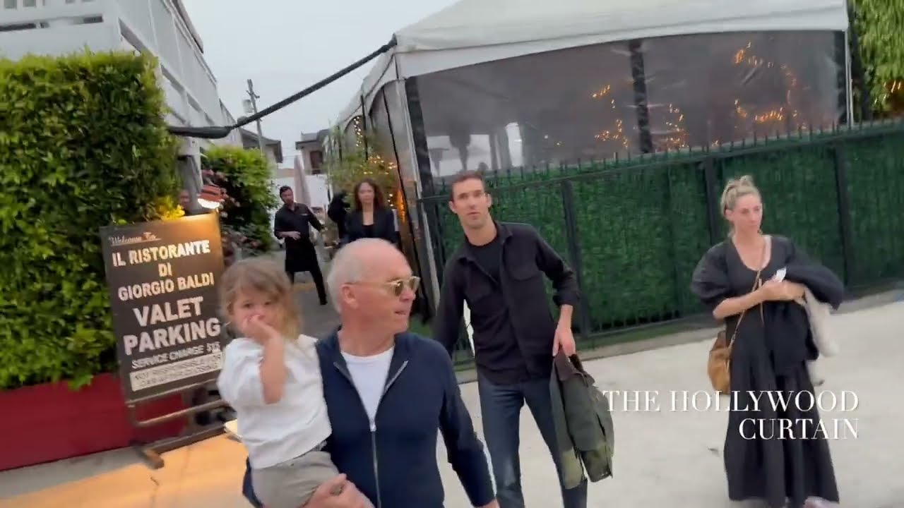 Actor Michael Keaton has a family night out at Giorgio Baldi!