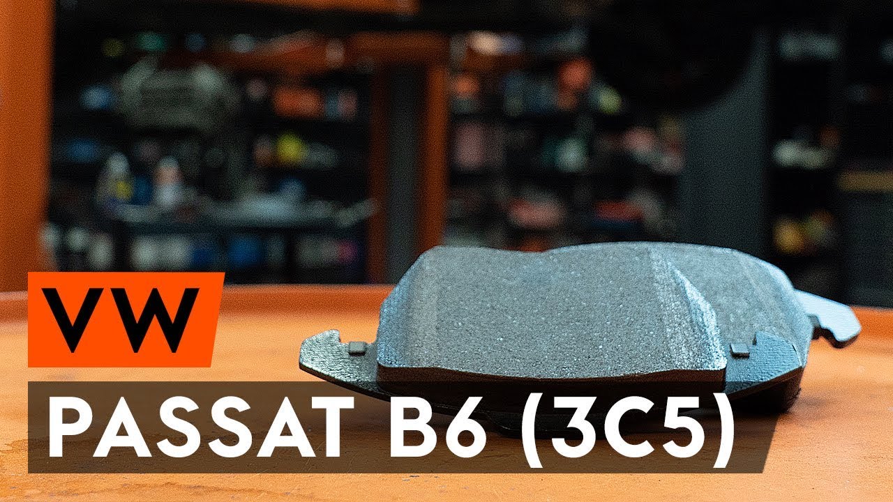 How to change front brake pads / front brake pad set on VW PASSAT B6 (3C5) [TUTORIAL AUTODOC]